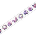 Romantic Watercolor Botanical Wreath Die-Cut PET Tape- Purple Flower