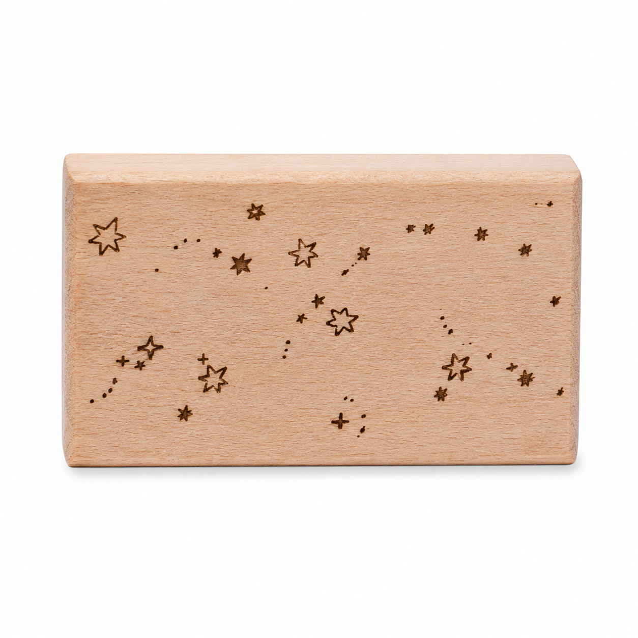 Galactic Fantasy beech wood stamp on white background