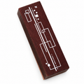 Geometric Rectangle Wooden Stamp on a white background