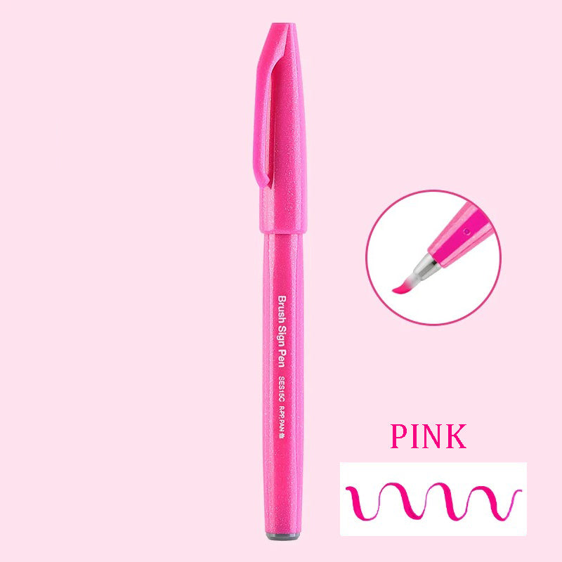 Pentel Touch Sign Pen Brush (SES15C) - Pink