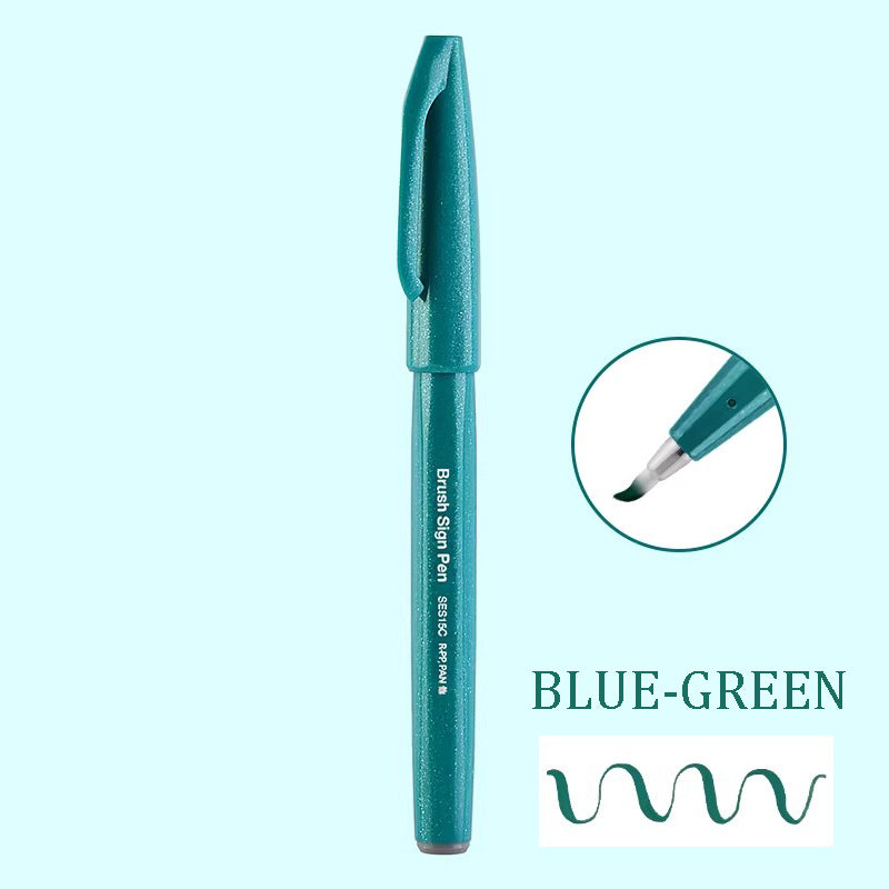 Pentel Touch Sign Pen Brush (SES15C) - Blue Green