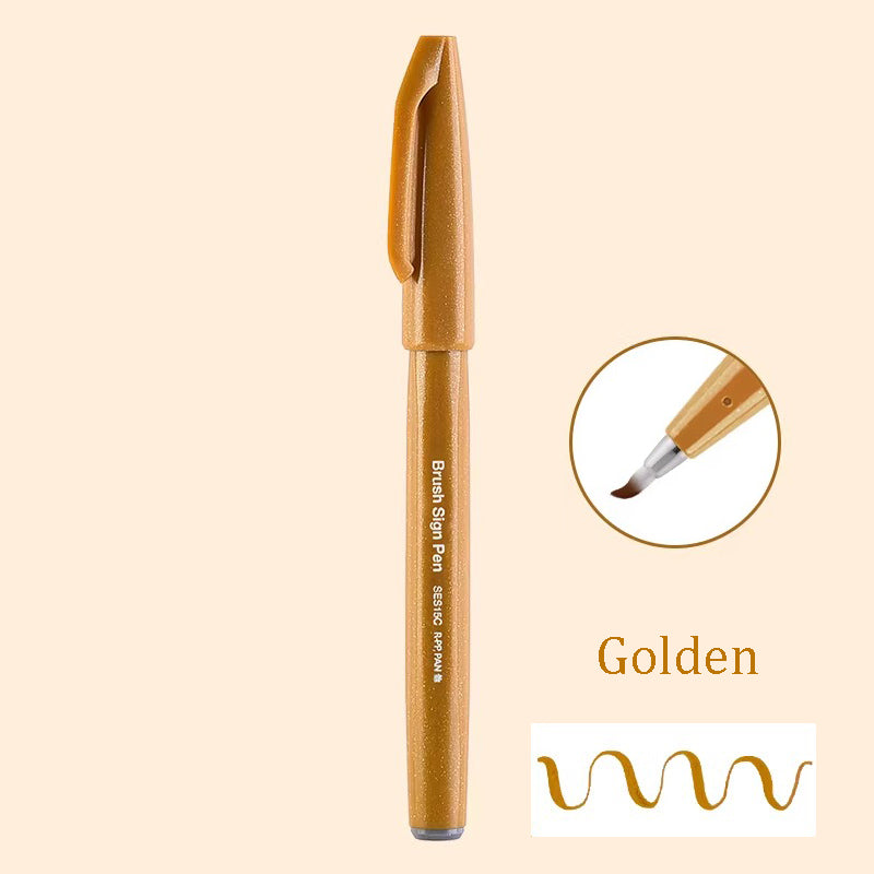 Pentel Touch Sign Pen Brush (SES15C) - Golden