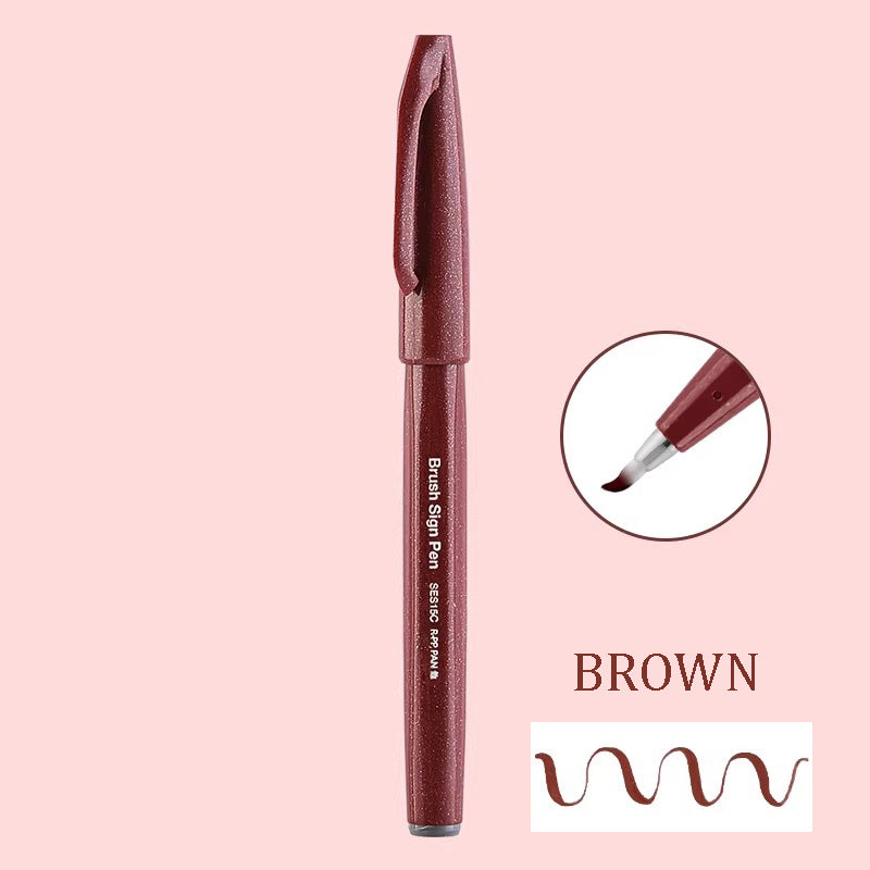 Pentel Touch Sign Pen Brush (SES15C) - Brown