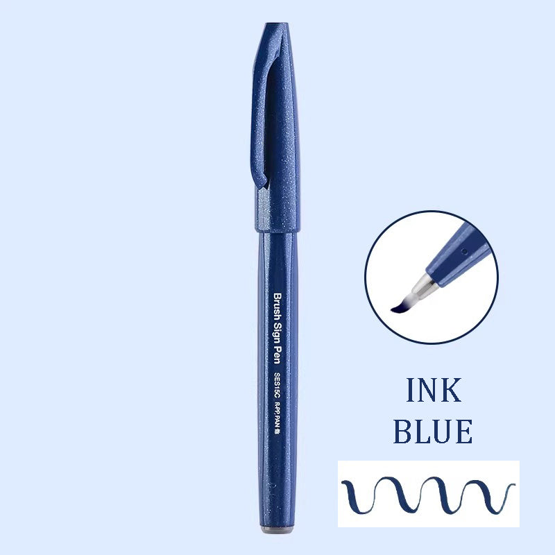 Pentel Touch Sign Pen Brush (SES15C) - Ink Blue
