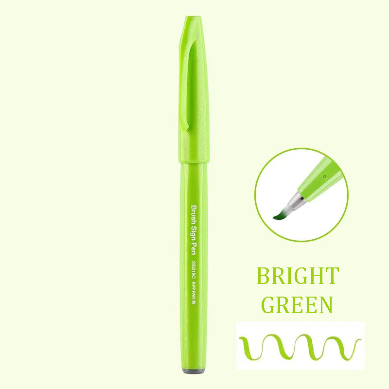 Pentel Touch Sign Pen Brush (SES15C) - Bright Green