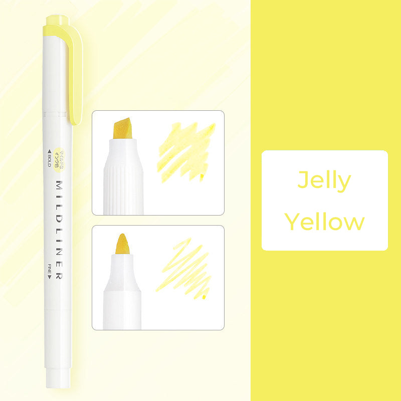 Zebra Mildliner WKT7 Double-Sided Highlighter - Mild Jelly Yellow