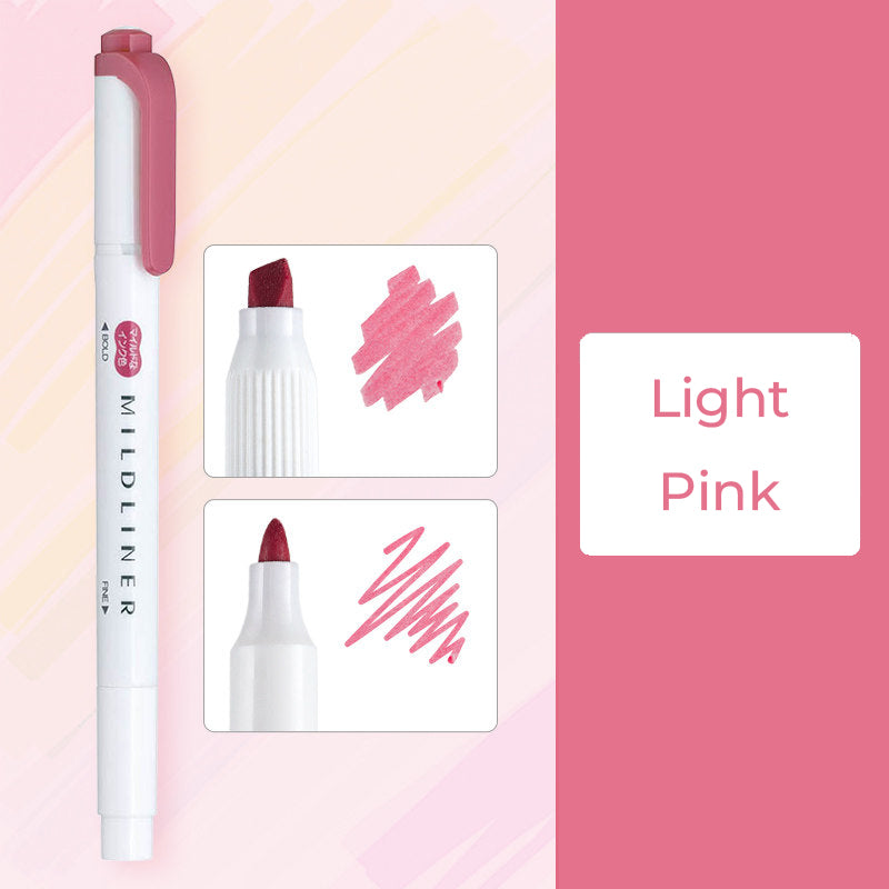 Zebra Mildliner WKT7 Double-Sided Highlighter - Mild Light Red