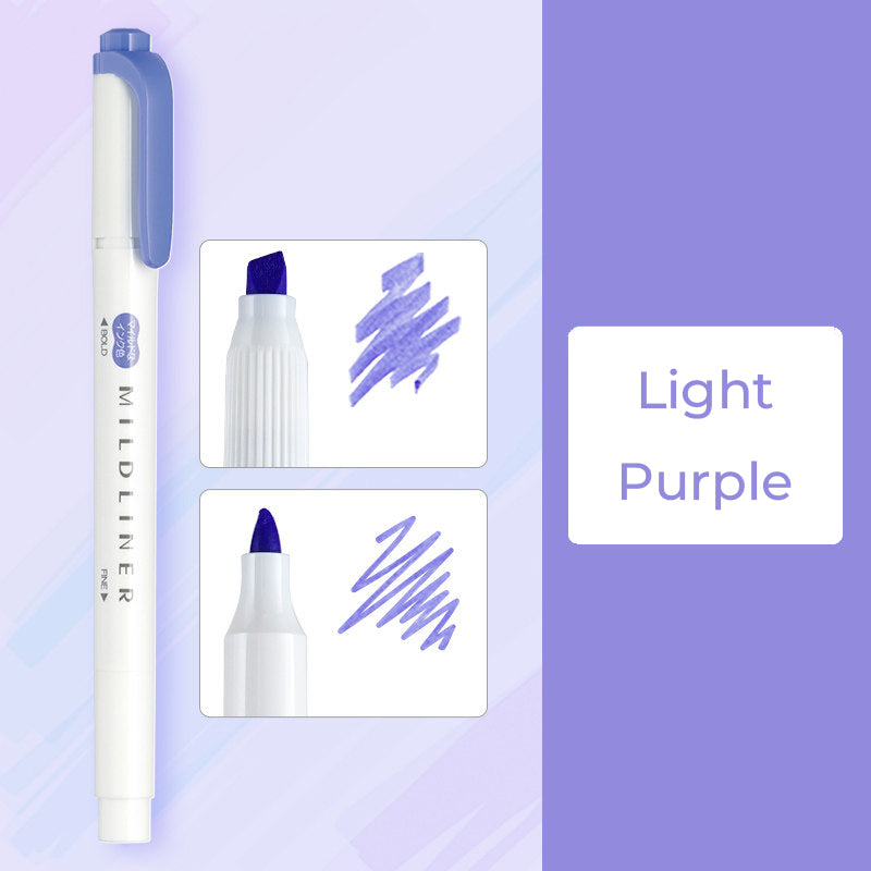 Zebra Mildliner WKT7 Double-Sided Highlighter - Mild Light Purple