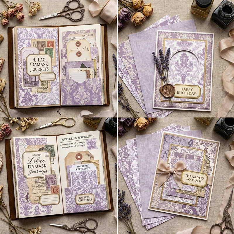 Lilac scrapbook paper pad sheet preview