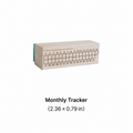 Monthly habit tracker wooden rubber stamp, 2.36 x 0.79 inches