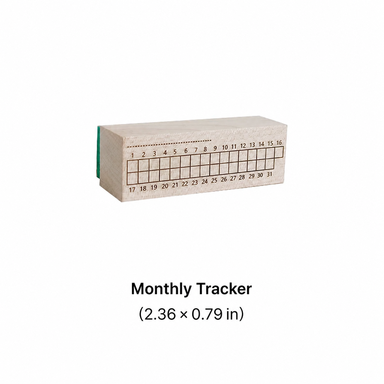 Monthly habit tracker wooden rubber stamp, 2.36 x 0.79 inches