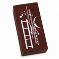 Moon Filmstrip Wooden Stamp on a white background