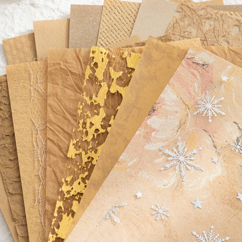 Kraft Beige 15PCS mixed mesh and specialty paper assortment