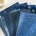 Navy Blue 15PCS mixed mesh and specialty paper assortment