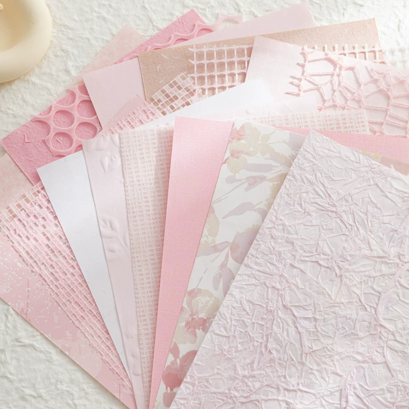 Blush Pink 15PCS mixed mesh and specialty paper assortment
