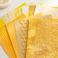 Golden Yellow 15PCS mixed mesh and specialty paper assortment