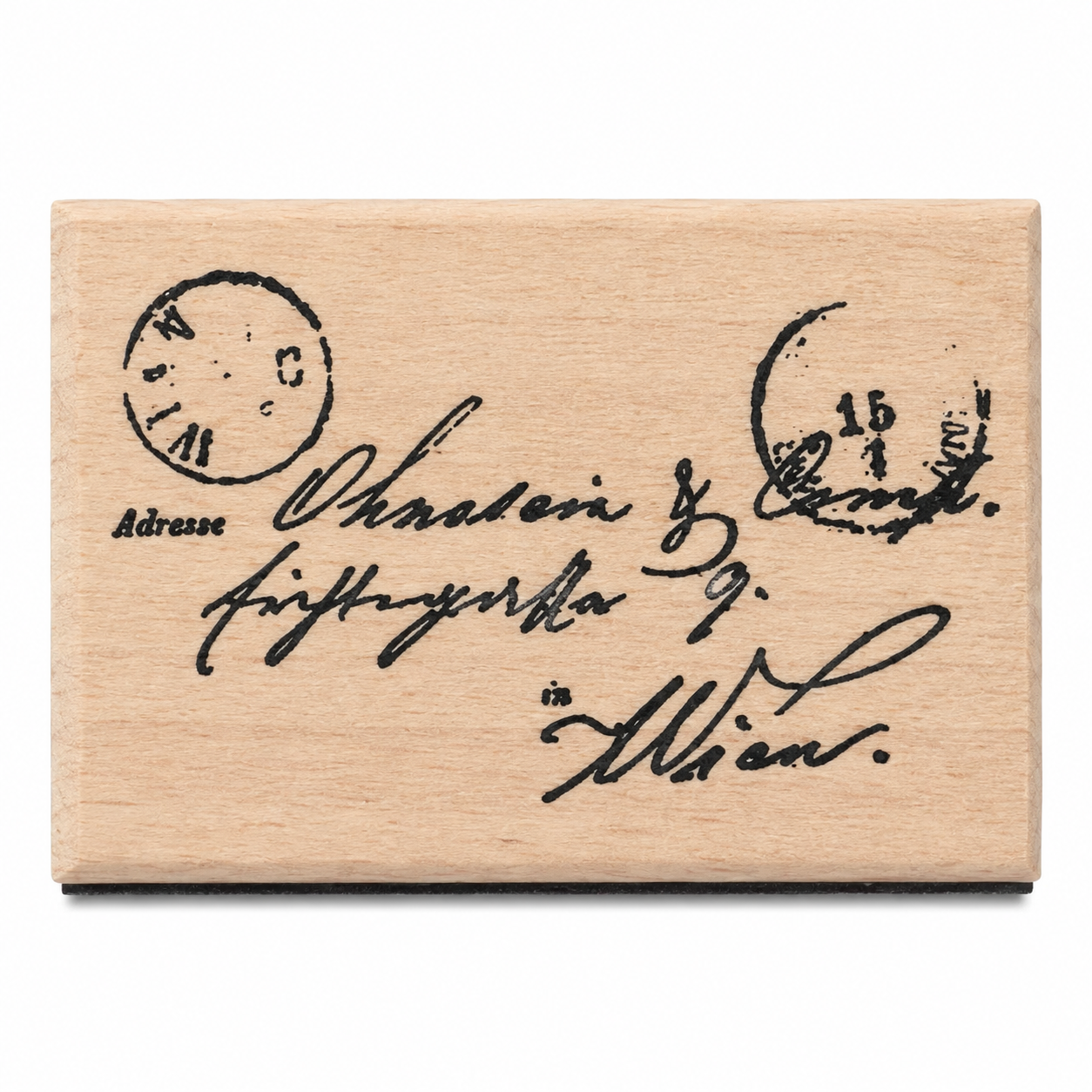 Old Signature wooden rubber stamp on pure white background