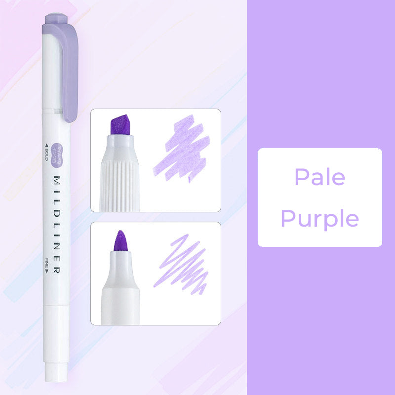 Zebra Mildliner WKT7 Double-Sided Highlighter - Mild Pale Purple
