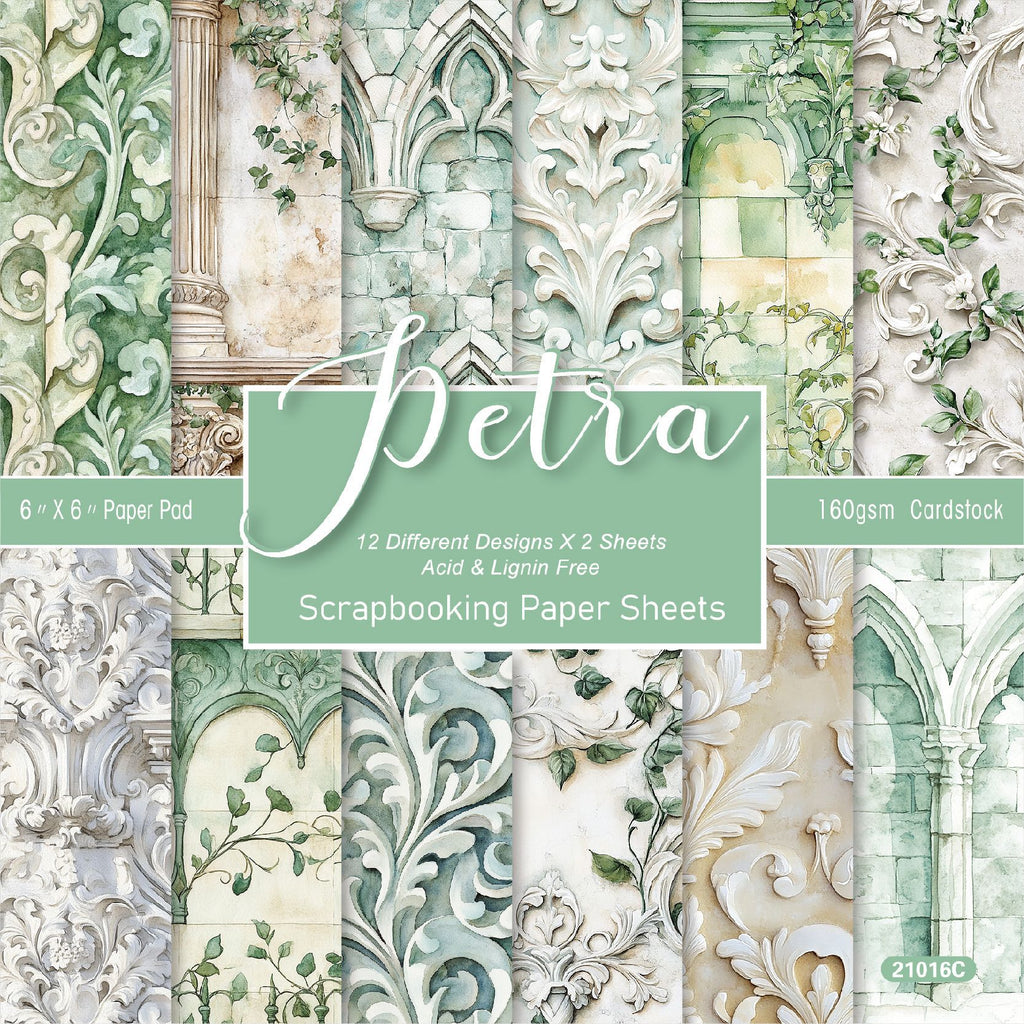 Petra architectural and ivy scrapbook paper pad, product image 1