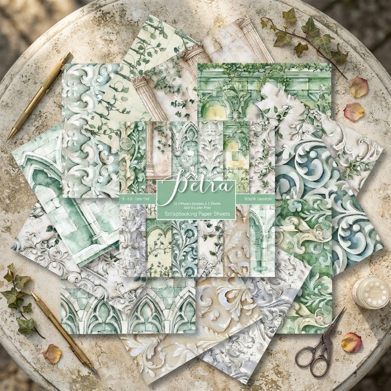 Petra architectural and ivy scrapbook paper pad, product image 2