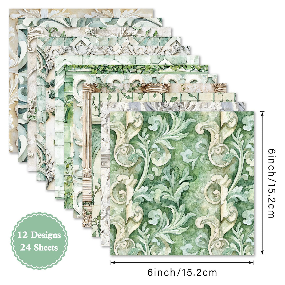 Petra architectural and ivy scrapbook paper pad, product image 5