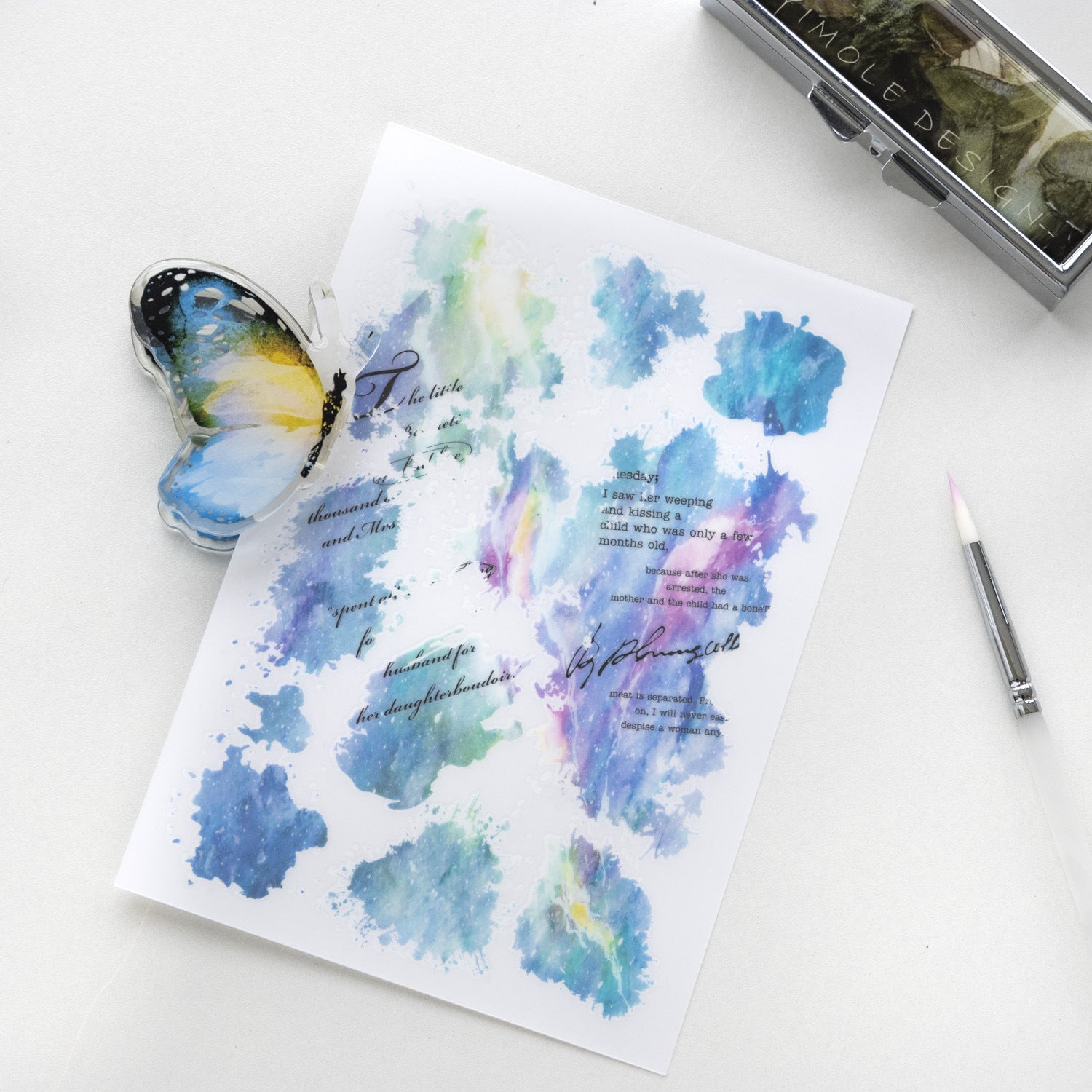 3 Pcs Watercolor Transfer Stickers SCHJ