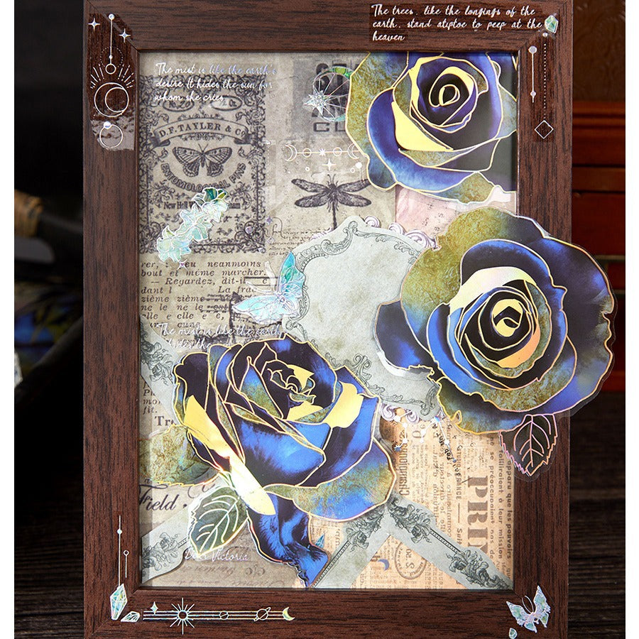 10 Pcs Dark Flower PET Stickers GTTJ