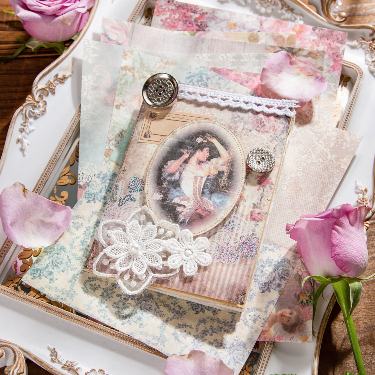 30 Pcs Crative Junk Journal Paper ZYSN