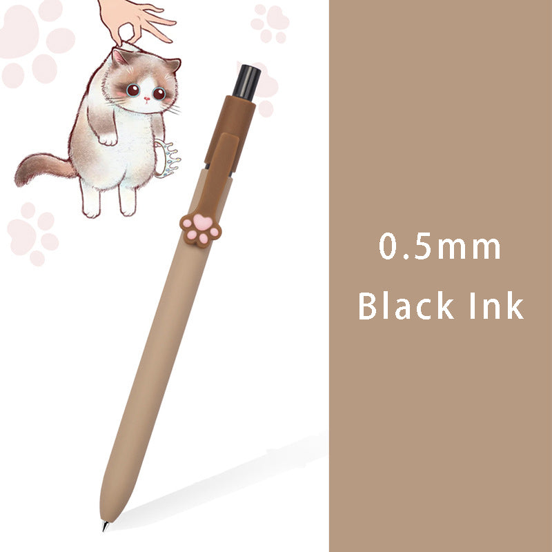 0.5mm Black Gel Pen Cat Paw Style