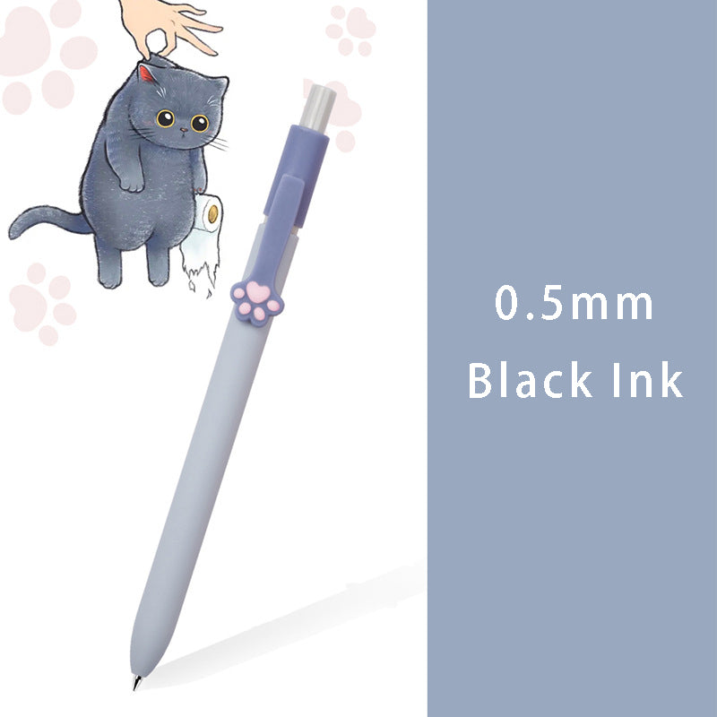 0.5mm Black Gel Pen Cat Paw Style