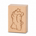 Raise the Star Bear beech wood rubber stamp on pure white background