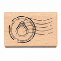 Single Postmark wooden rubber stamp on pure white background
