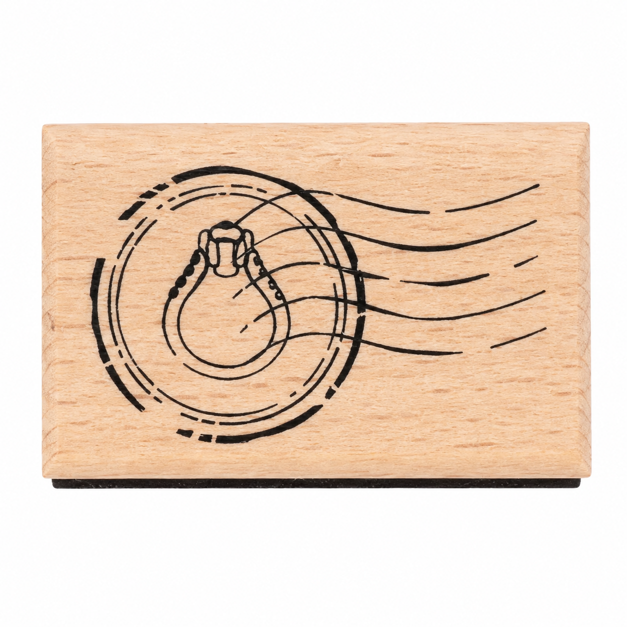 Single Postmark wooden rubber stamp on pure white background