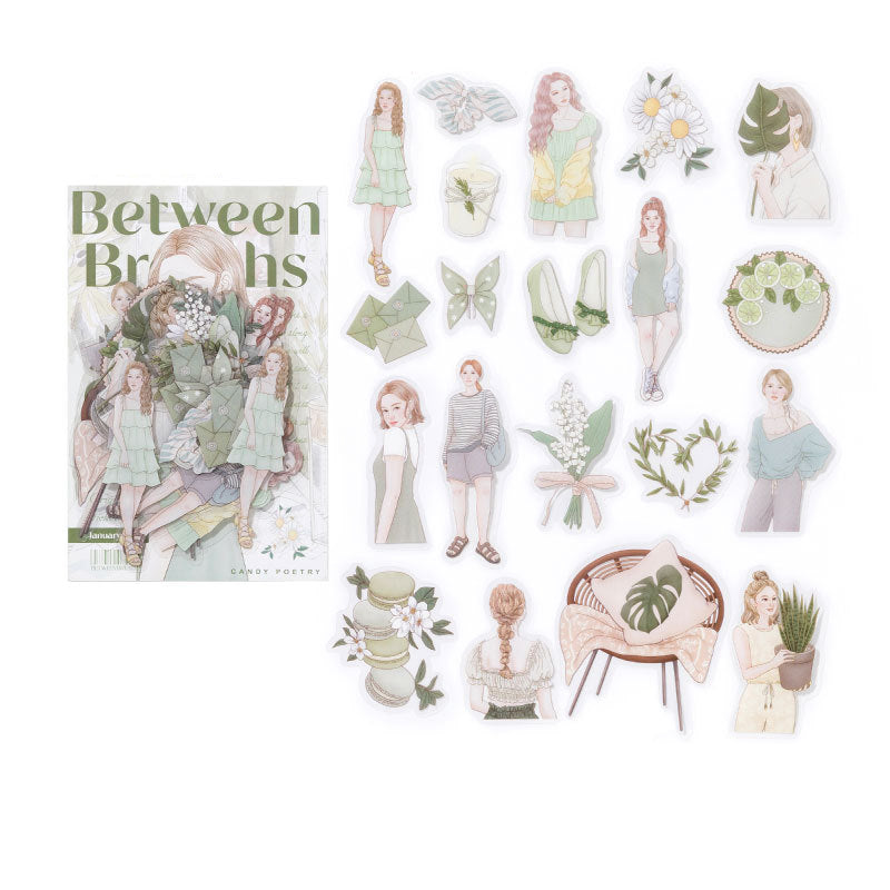 40 Pcs Cozy Girl Life PET Stickers SNMYZ