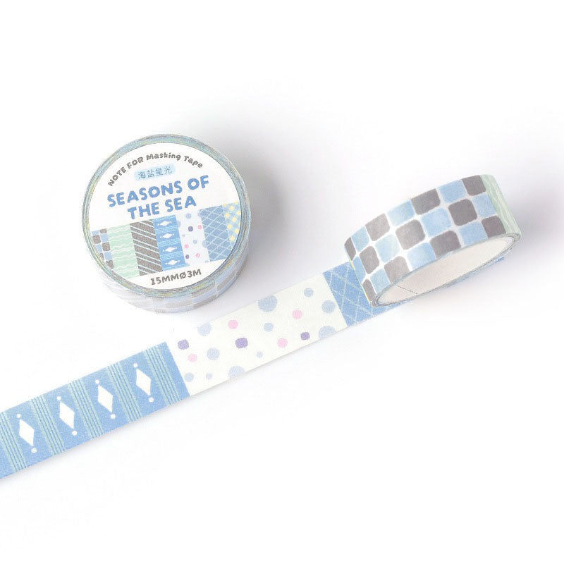 Retro Palette Geometric Grid Washi Tape - Sea