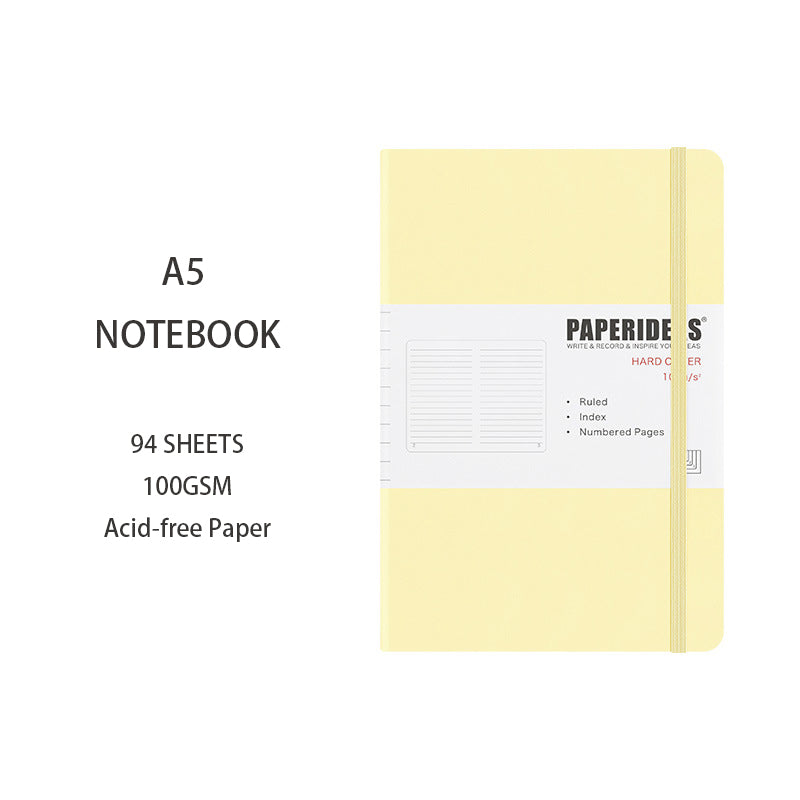 A5 Hardcover Solid Color Notebook, 94 Sheets