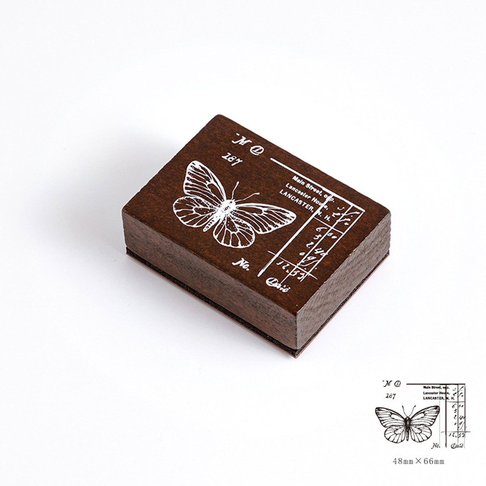 Glimmering Lepidoptera Vintage Butterfly Wooden Stamp
