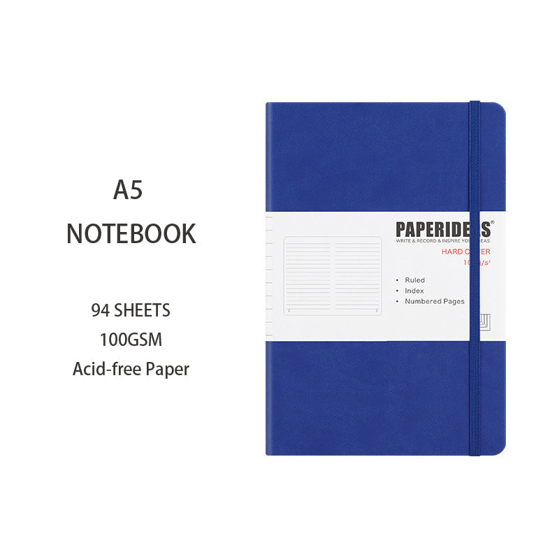 A5 Hardcover Solid Color Notebook, 94 Sheets
