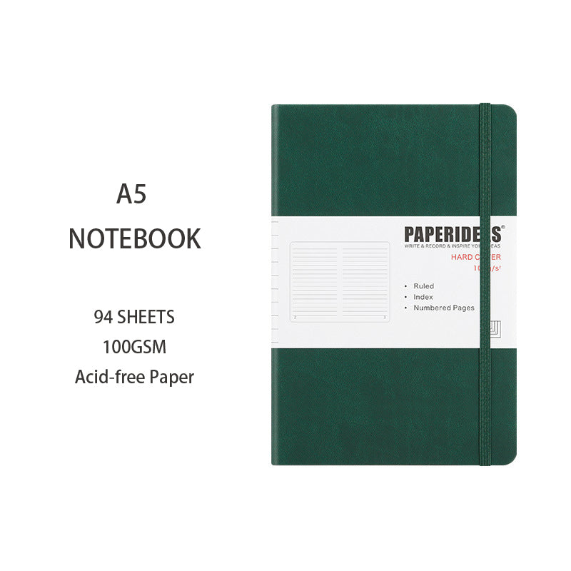 A5 Hardcover Solid Color Notebook, 94 Sheets