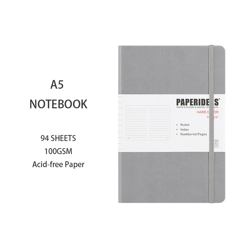 A5 Hardcover Solid Color Notebook, 94 Sheets