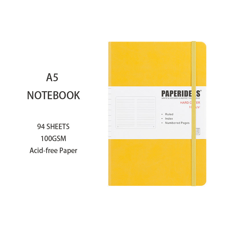 A5 Hardcover Solid Color Notebook, 94 Sheets