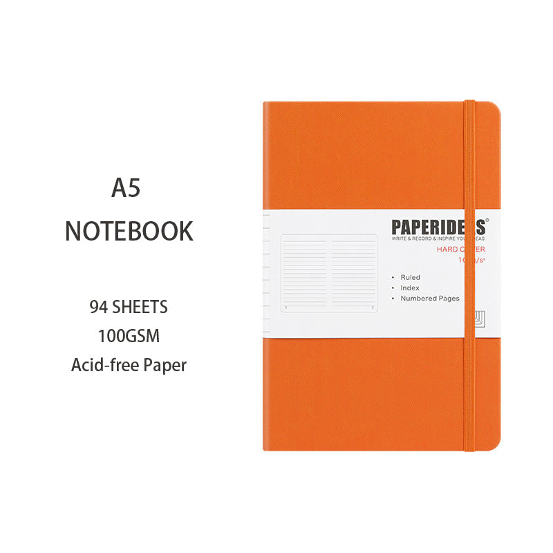 A5 Hardcover Solid Color Notebook, 94 Sheets