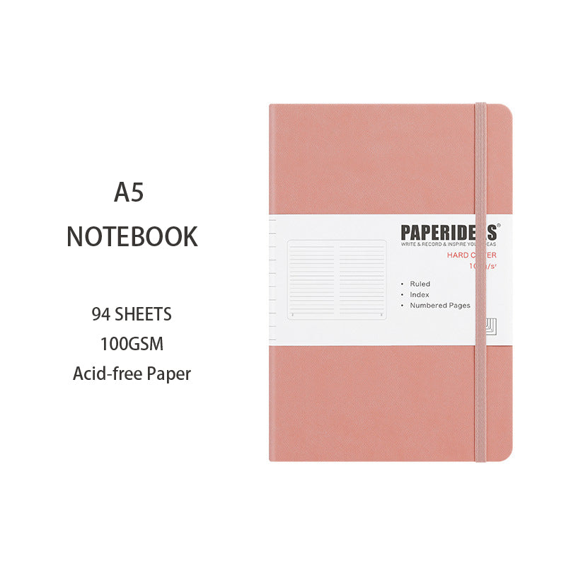 A5 Hardcover Solid Color Notebook, 94 Sheets