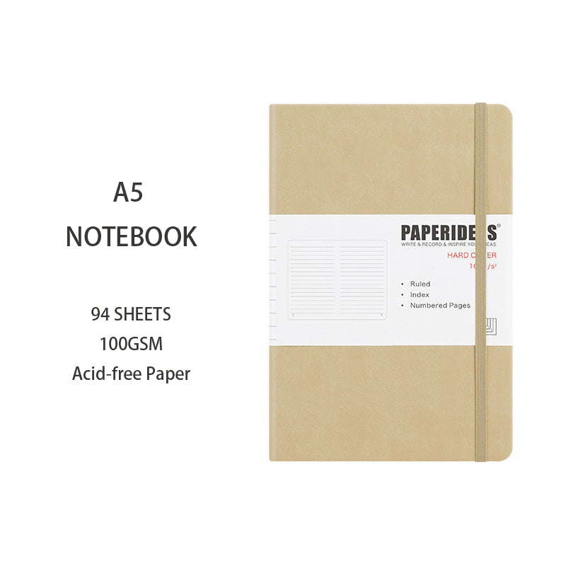 A5 Hardcover Solid Color Notebook, 94 Sheets