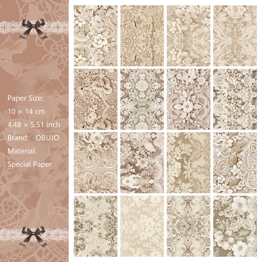 32 Sheets Vintage Lace Journal Paper LSXL