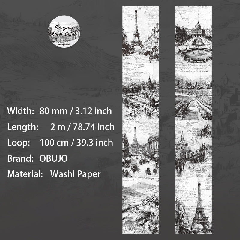 1 Roll Travel Themed Vintaeg Washi Tape OZLXTJ