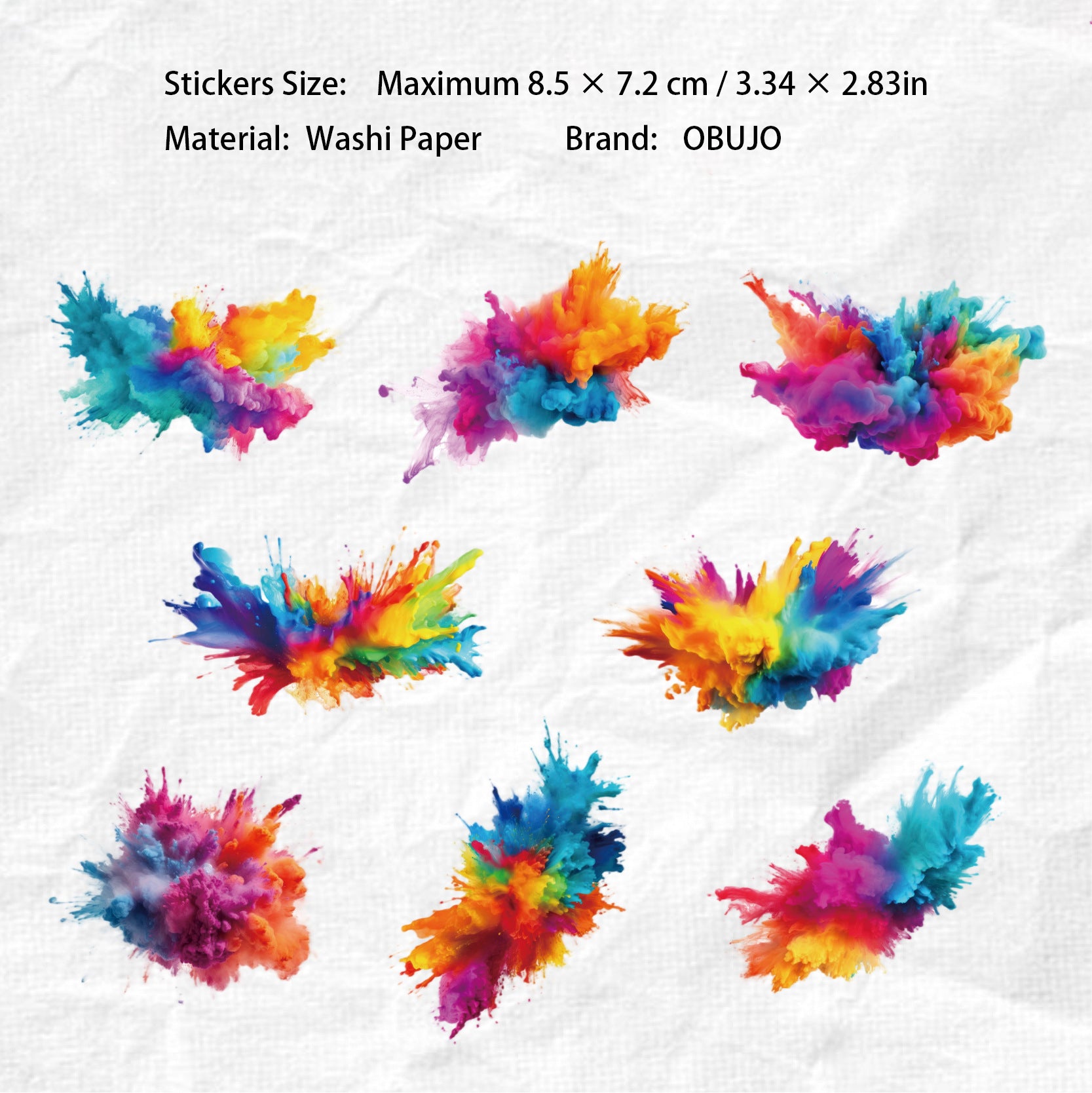 16 Pcs Watercolor Bloom Washi Stickers BZSJ