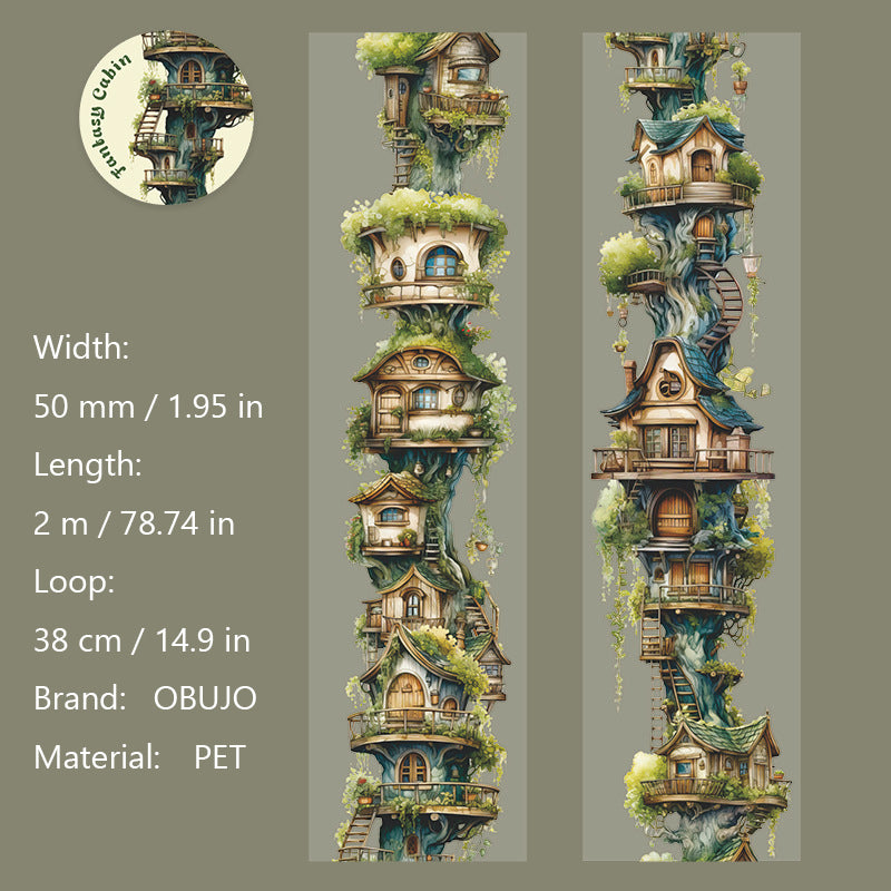 1 Roll Fairy Tree House PET Tape QHXW