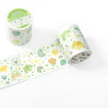 Pastel Watercolor Floral Die-Cut Washi Tape - Green Flower