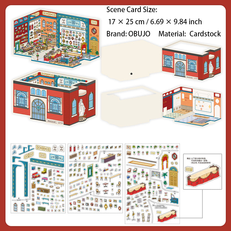 3D Shop House Scene DIY Stickers Kit JRYYZ38